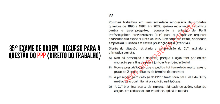 35 Exame de Ordem - Recurso para a questo do PPP (Direito do Trabalho)