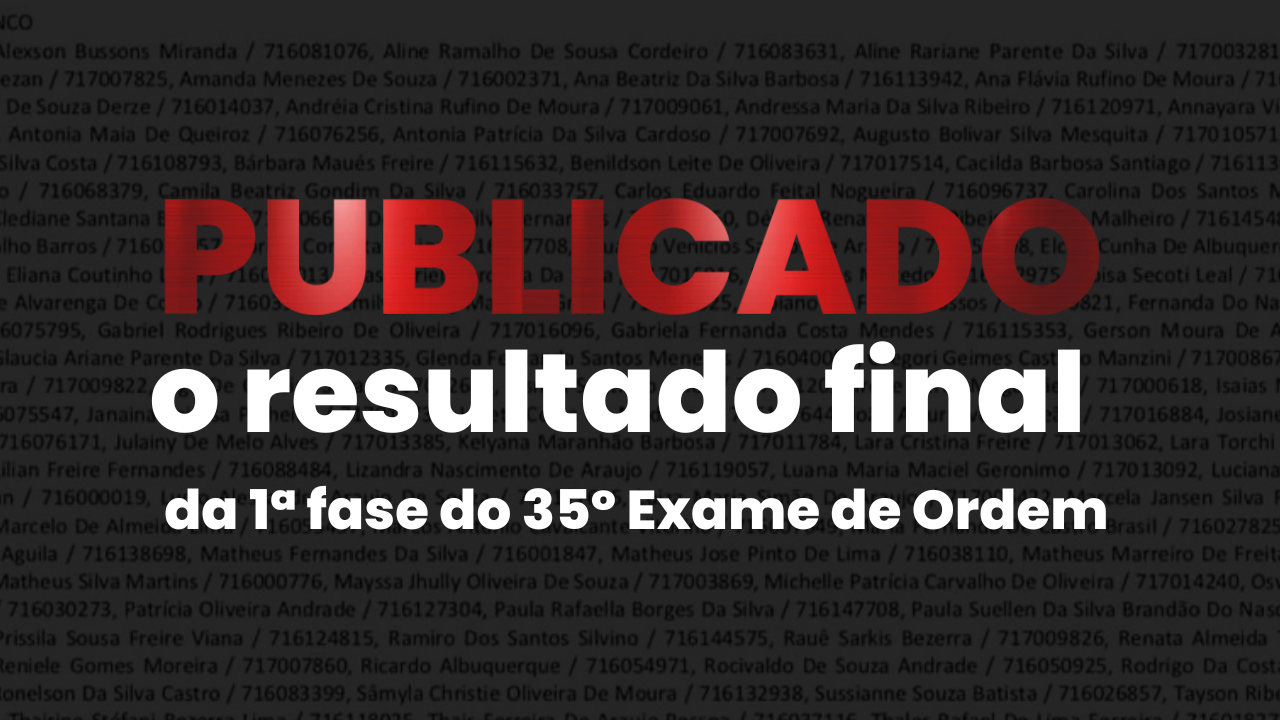 Publicado o resultado final da 1 fase do 35!