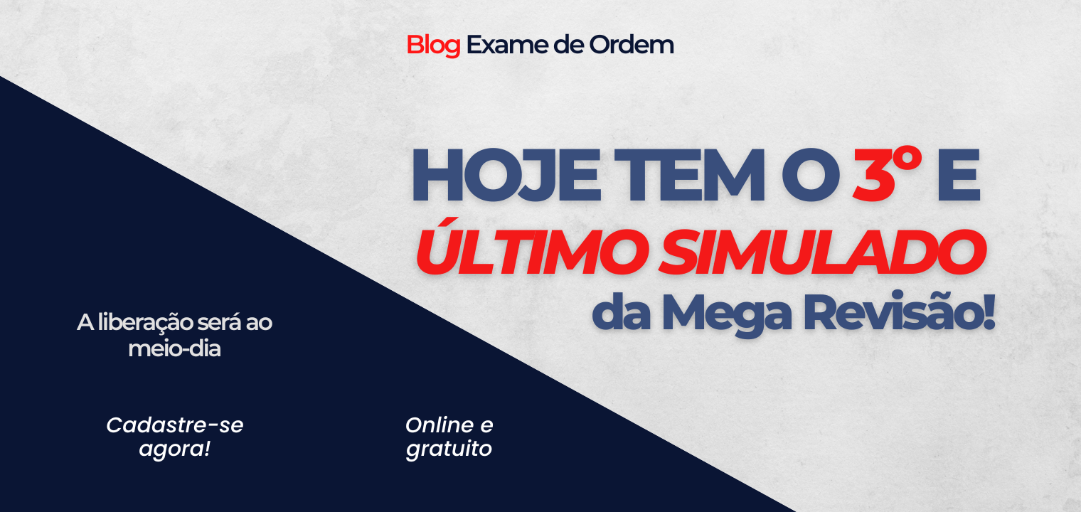 Hoje teremos o ltimo simulado da Mega Reviso!