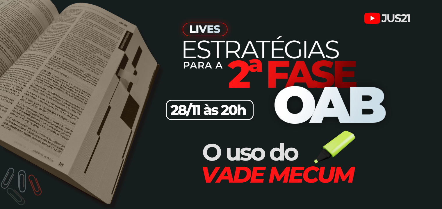 Hoje, 20h, vamos treinar o uso do Vade Mecum na hora da prova