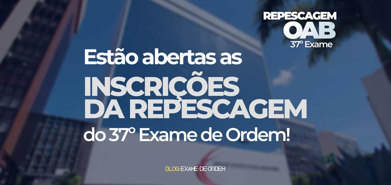 Aberto o prazo de inscrio na repescagem!   