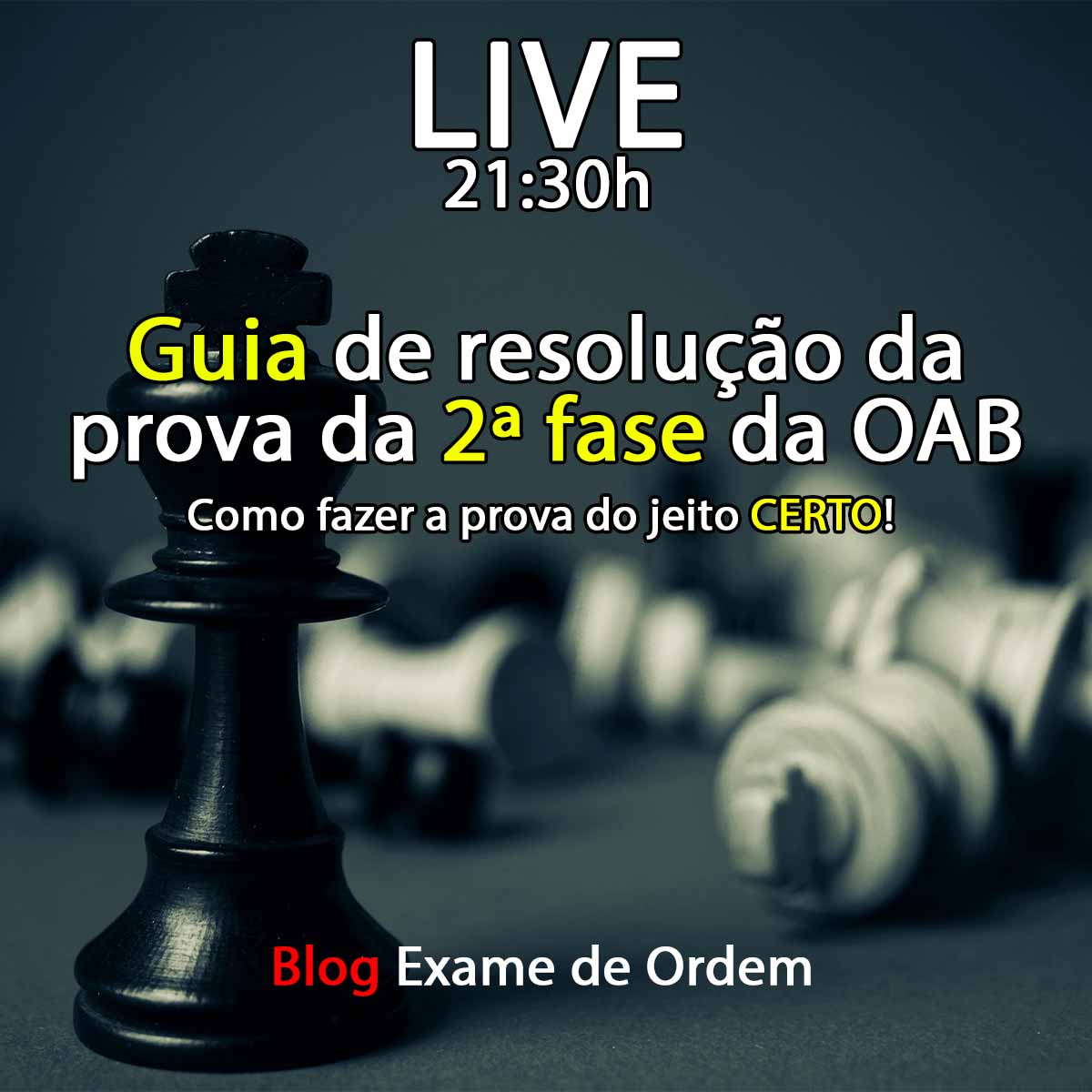 Hoje, 21:30h, o guia de resoluo da prova da 2 fase da OAB