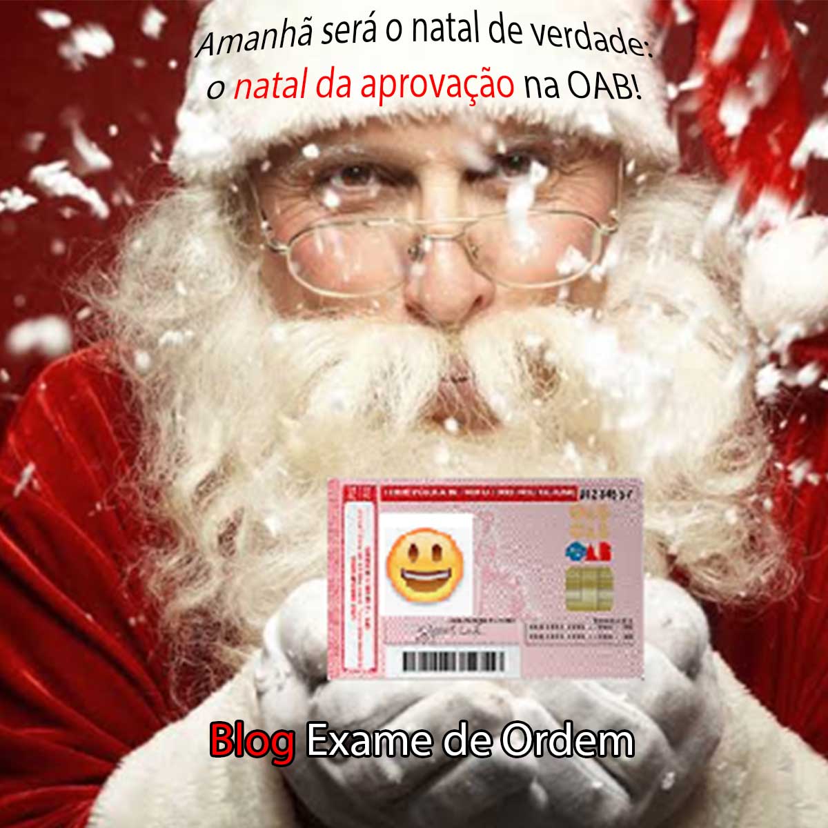 Amanh ser o natal de verdade: o natal da aprovao na OAB!