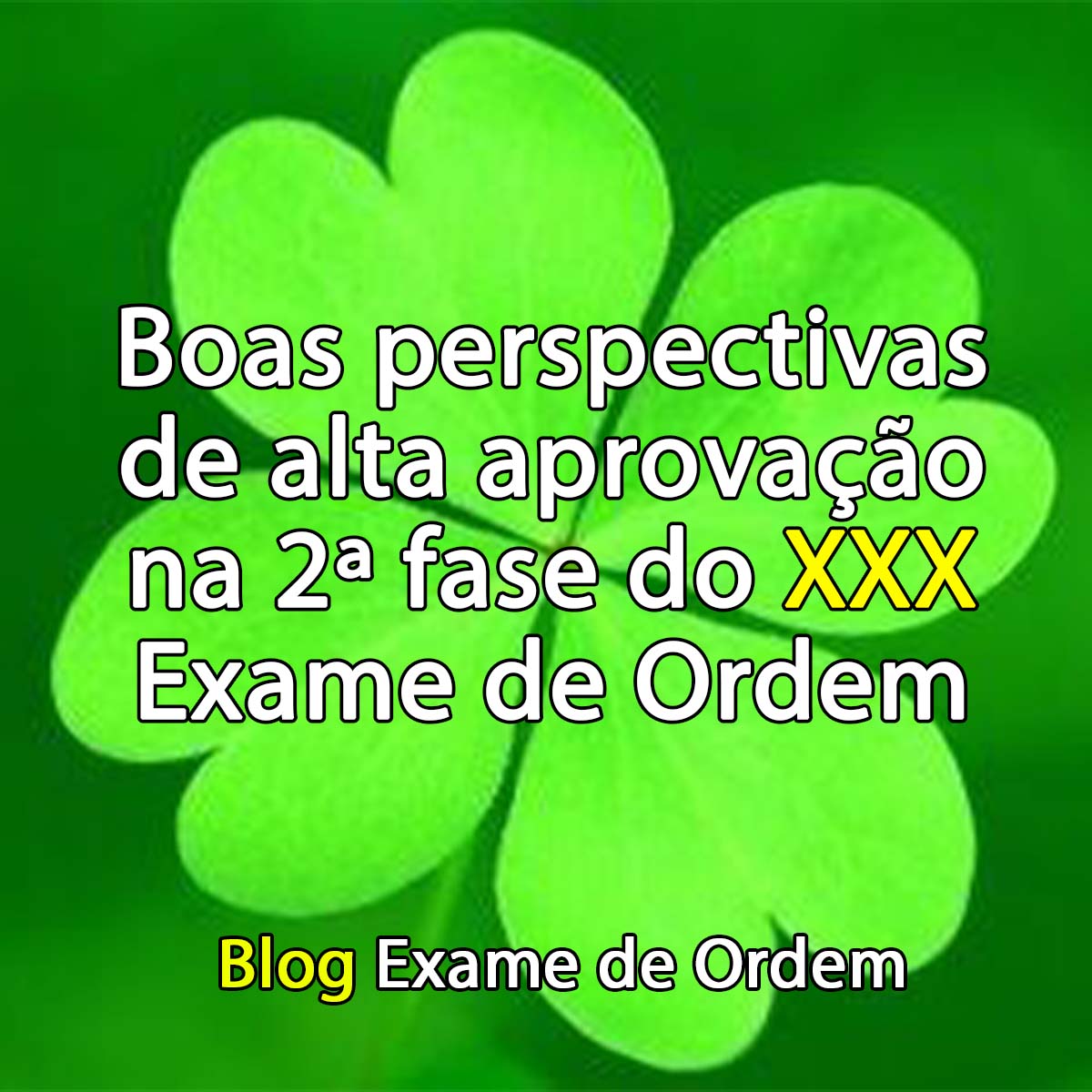 Boas perspectivas de alta aprovao na 2 fase do XXX Exame de Ordem