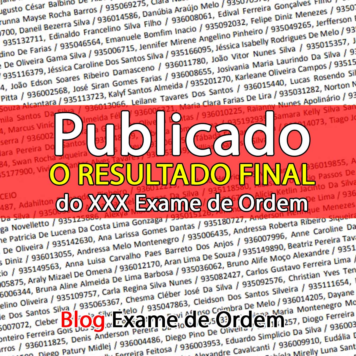 Publicado o resultado final do XXX Exame de Ordem