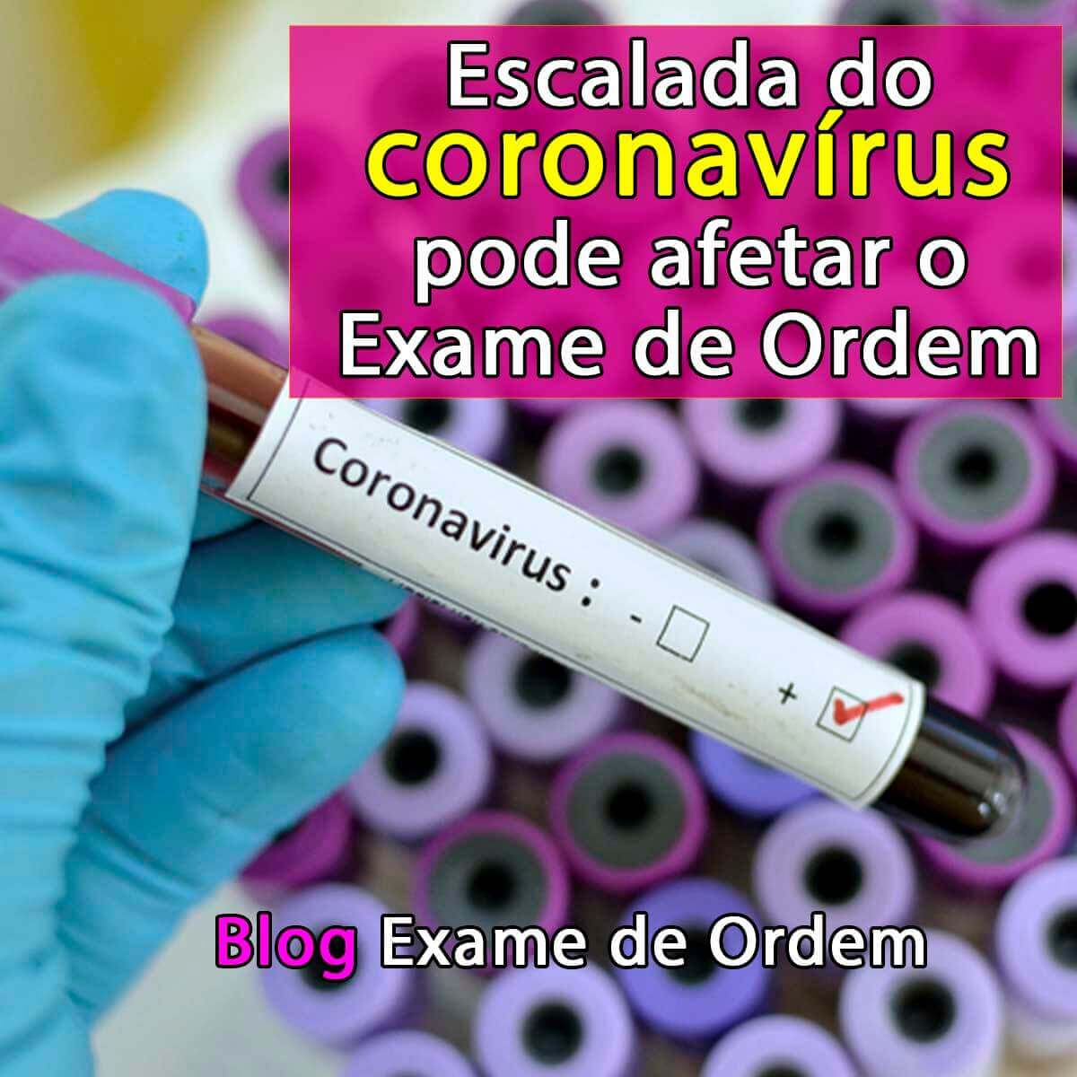 Escalada do coronavrus pode afetar o Exame de Ordem