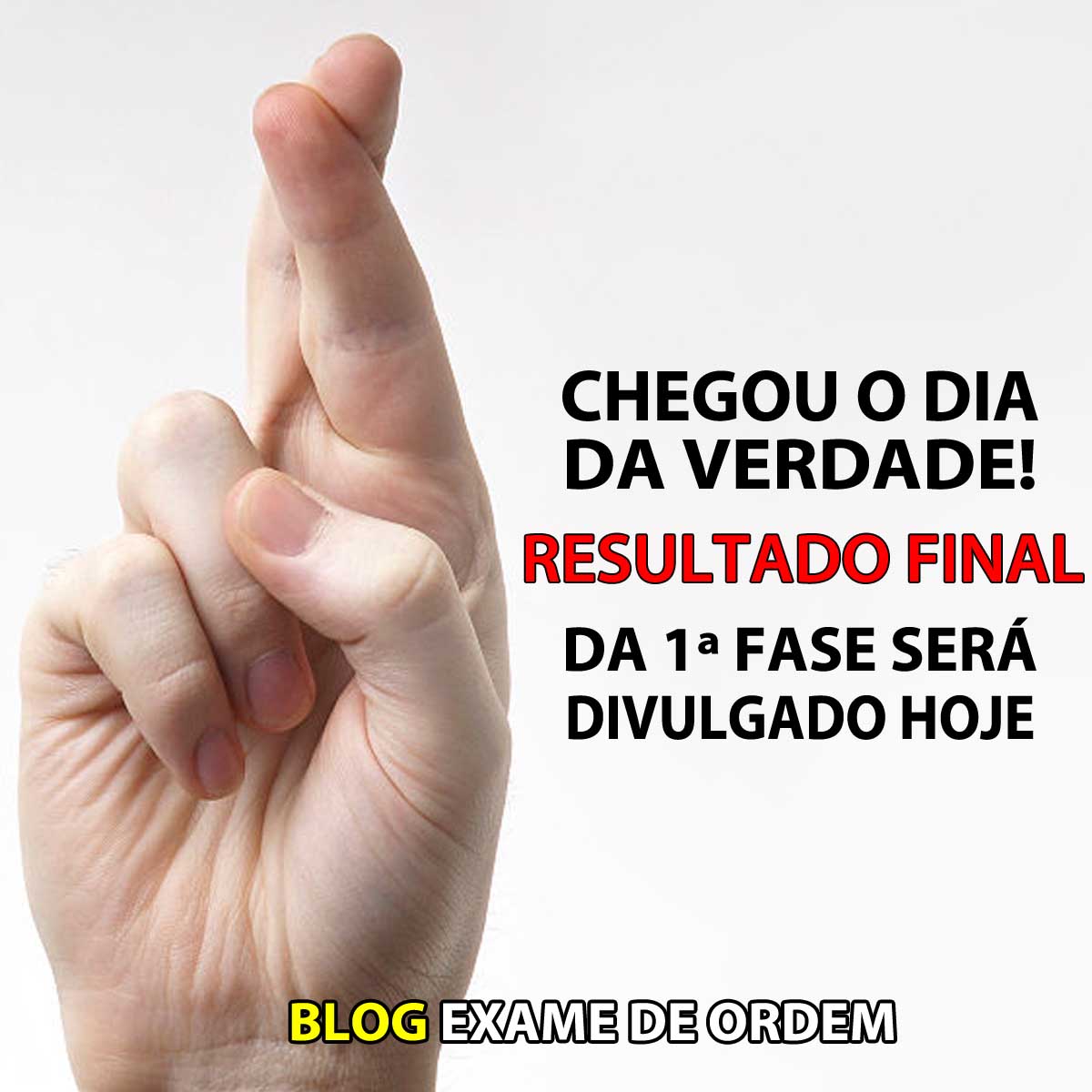 Chegou o dia da verdade! HOJE ser publicado o resultado final da 1 fase