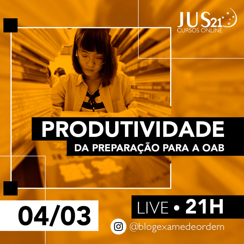 Live amanh: A Produtividade na preparao para a OAB