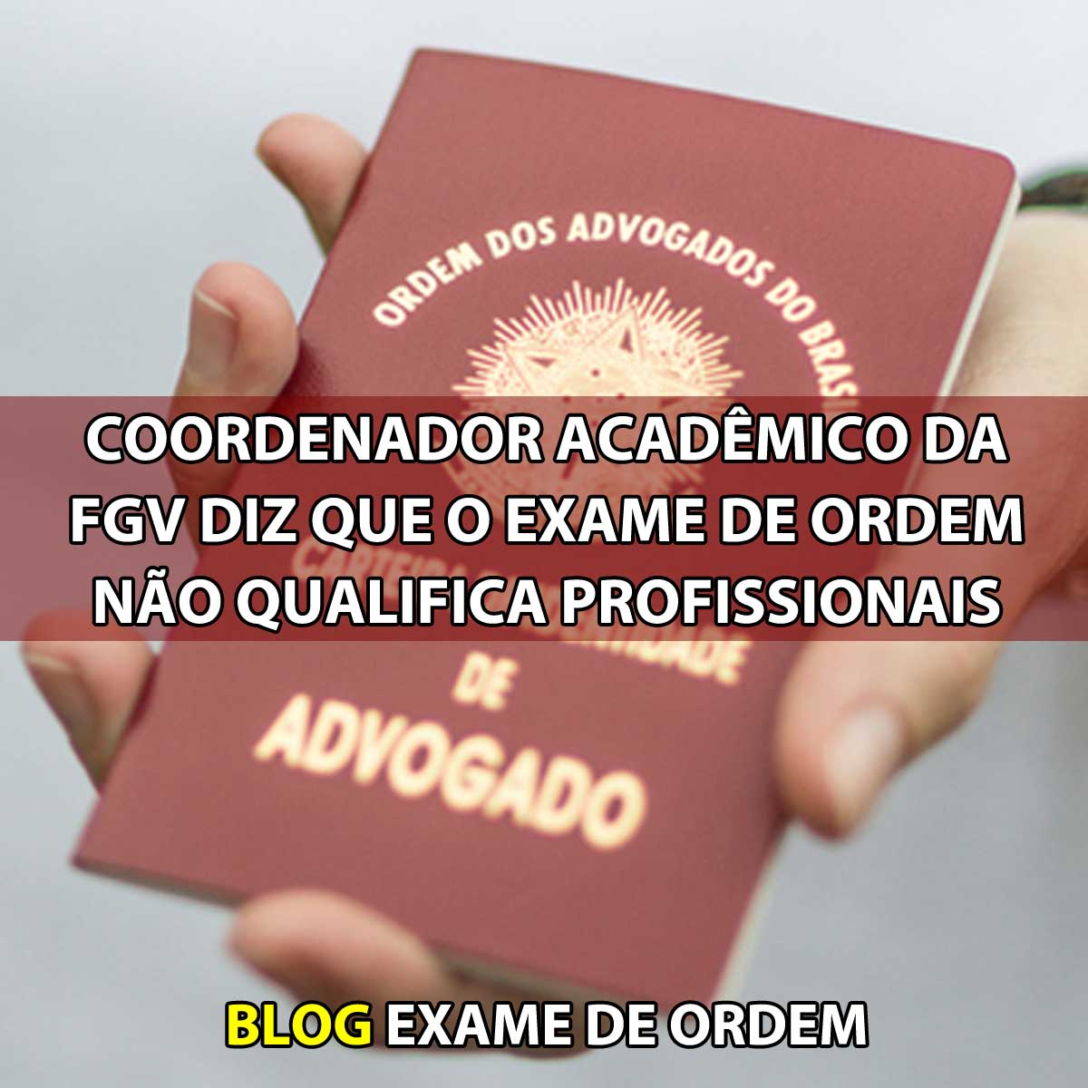 Coordenador acadmico da FGV diz que Exame de Ordem no qualifica profissionais