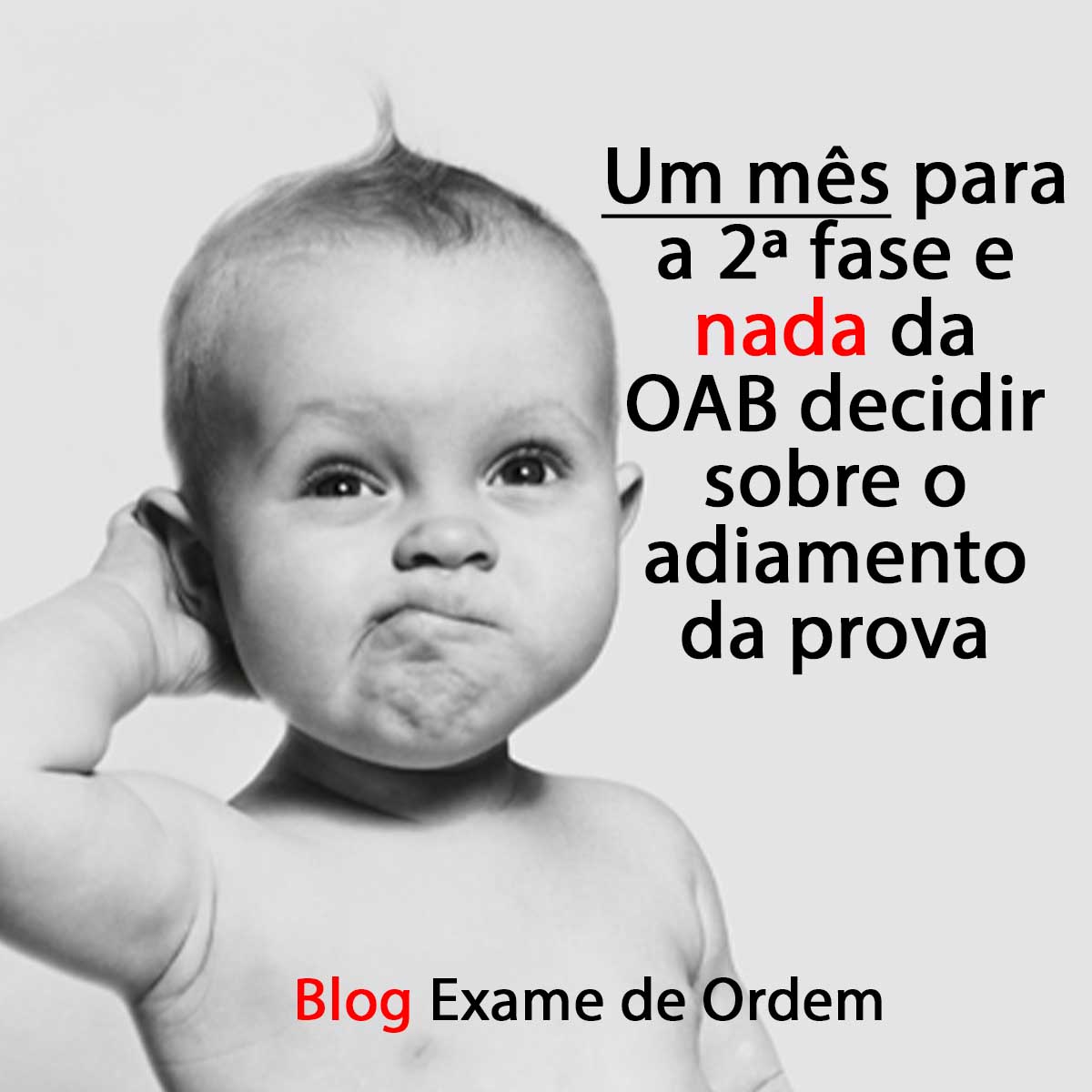 Um ms para a 2 fase e nada da OAB decidir sobre o adiamento da prova