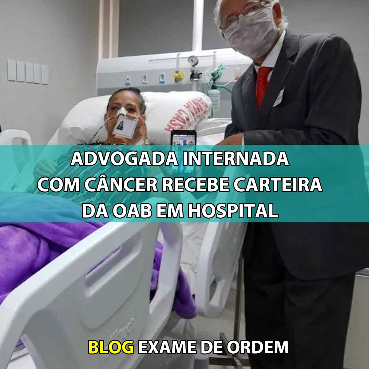 Advogada internada com cncer recebe carteira da OAB em hospital