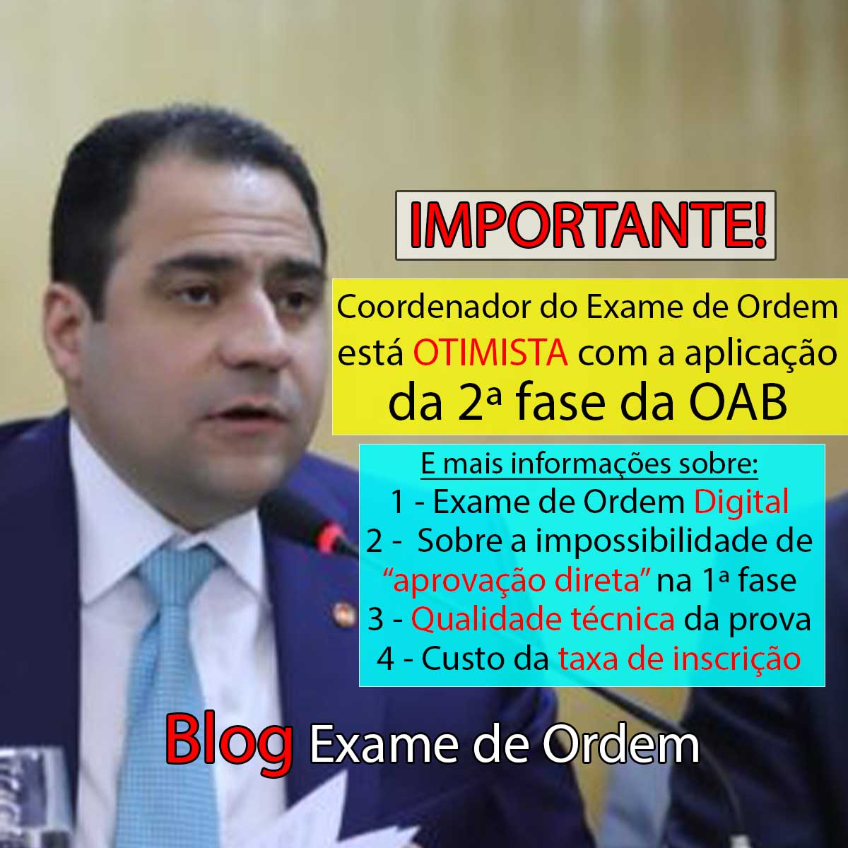 Coordenador do Exame de Ordem est otimista com a aplicao da 2 fase da OAB