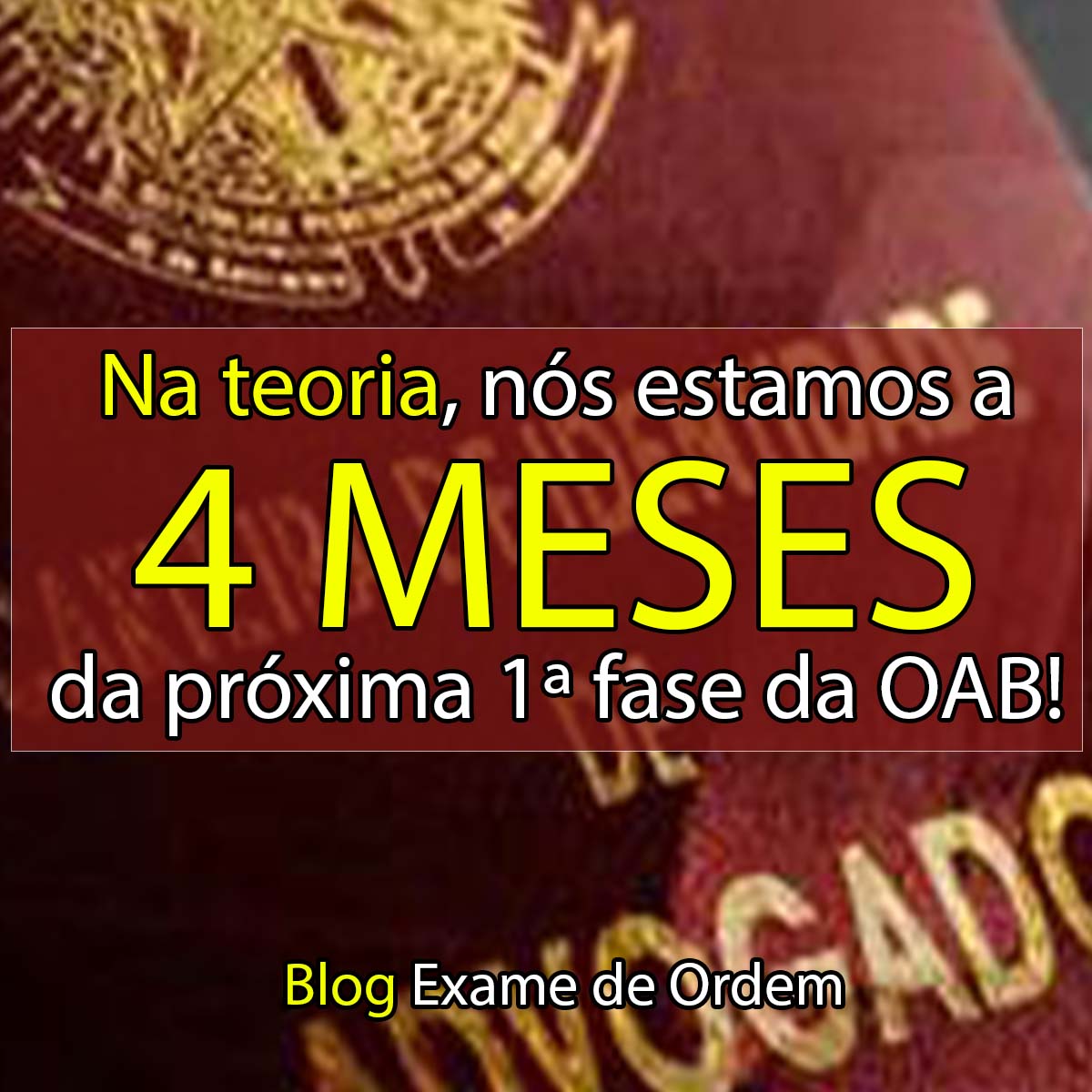 Na teoria, ns estamos a 4 meses da prxima 1 fase da OAB!