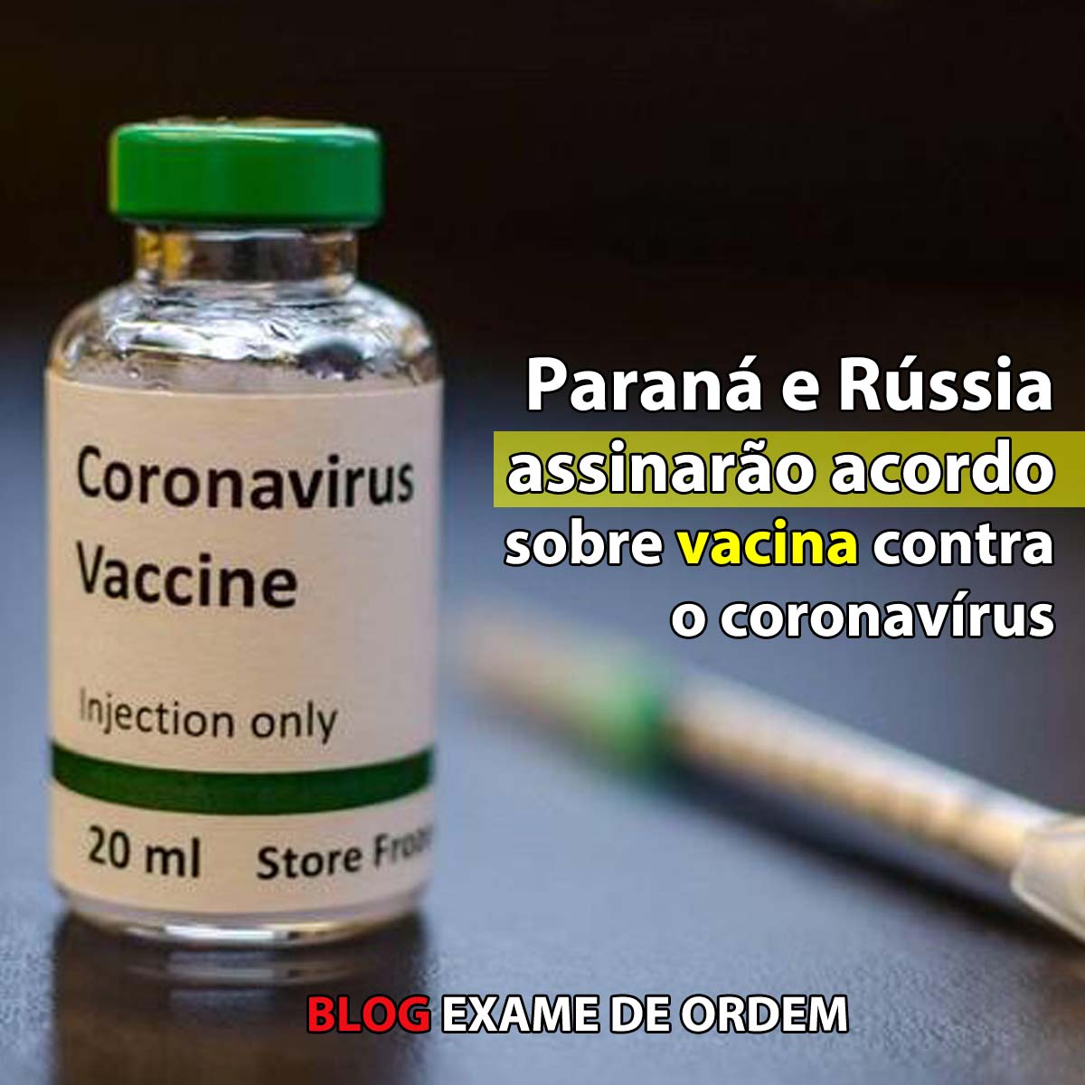 Paran e Rssia assinaro acordo sobre vacina contra o coronavrus