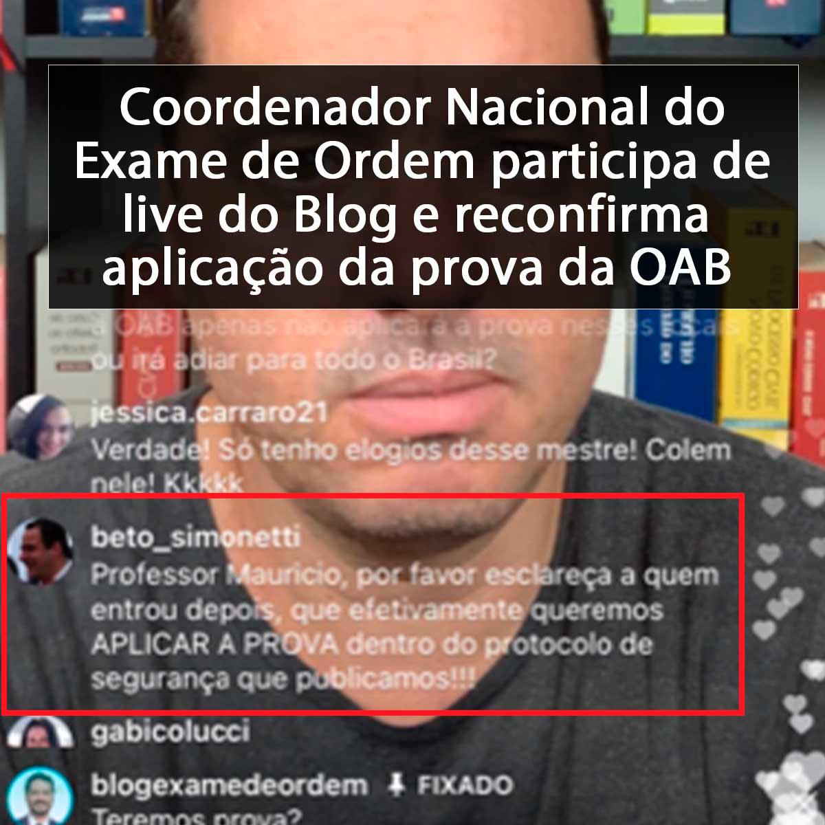 Coordenador Nacional do Exame de Ordem reconfirma aplicao da prova da OAB