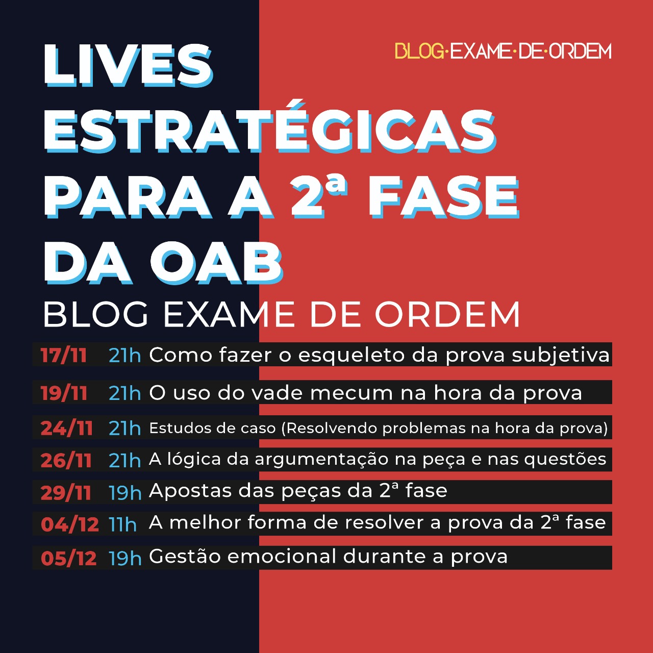 Hoje, 21h, o esqueleto da pea prtica da OAB!