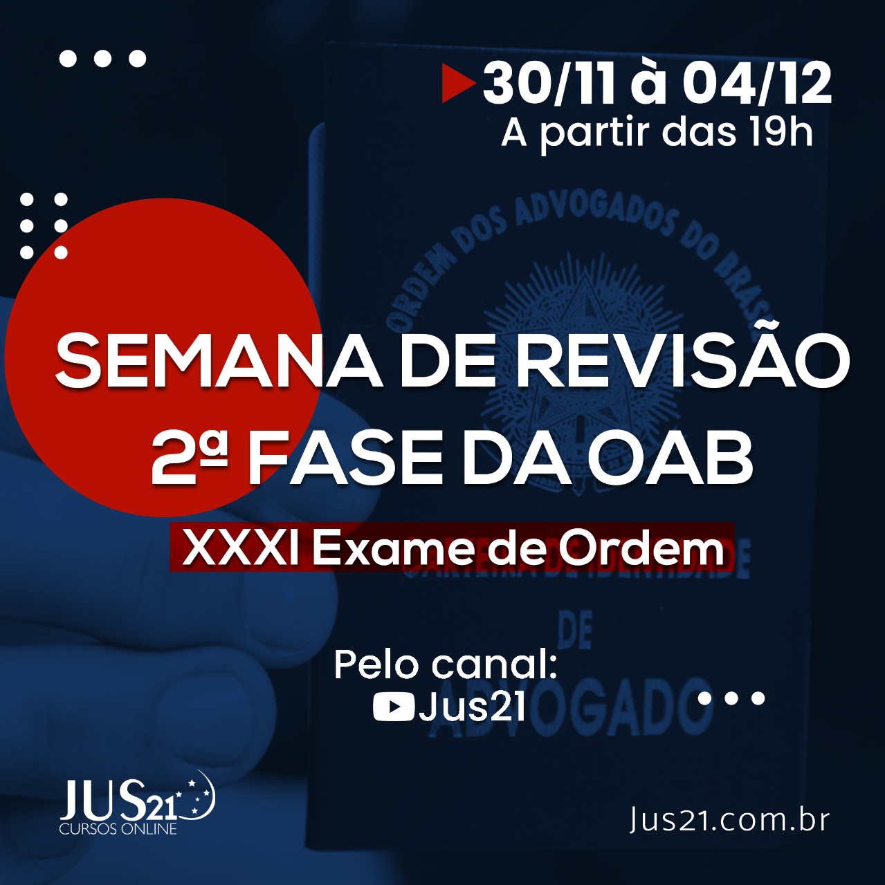 Comea hoje a Semana de Reviso da 2 fase do Jus21!