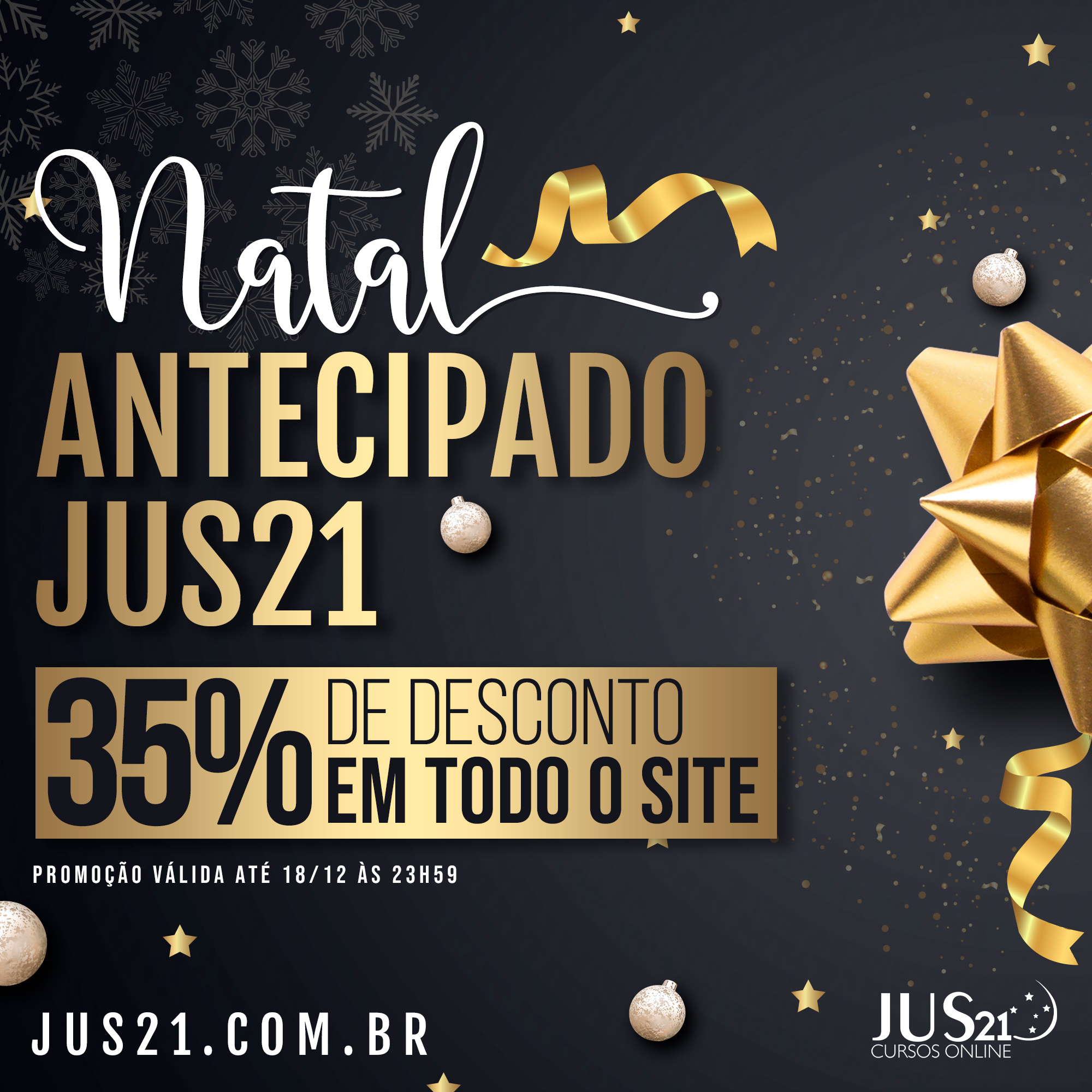 Promoo de Natal Jus21! 35% de desconto em todos os cursos!