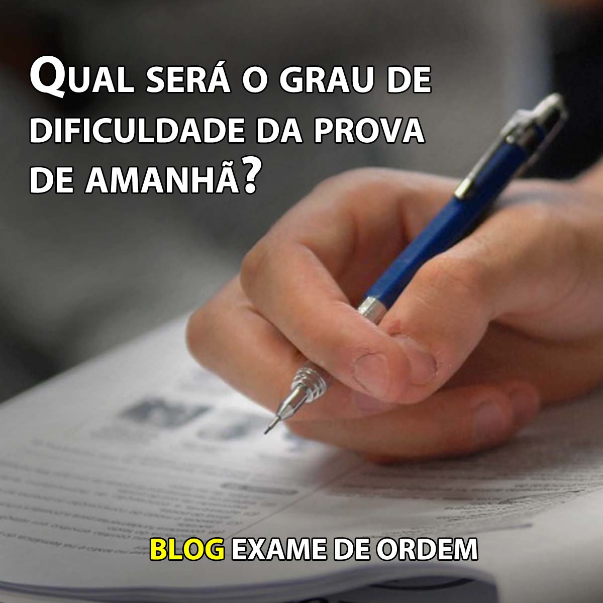 Qual ser o grau de dificuldade da prova de amanh?