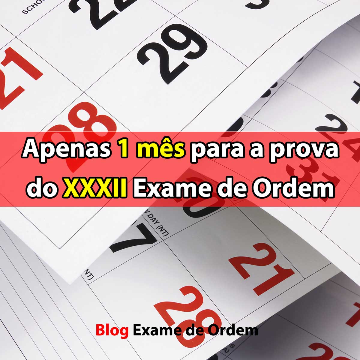 Apenas 1 ms para a prova do XXXII Exame de Ordem