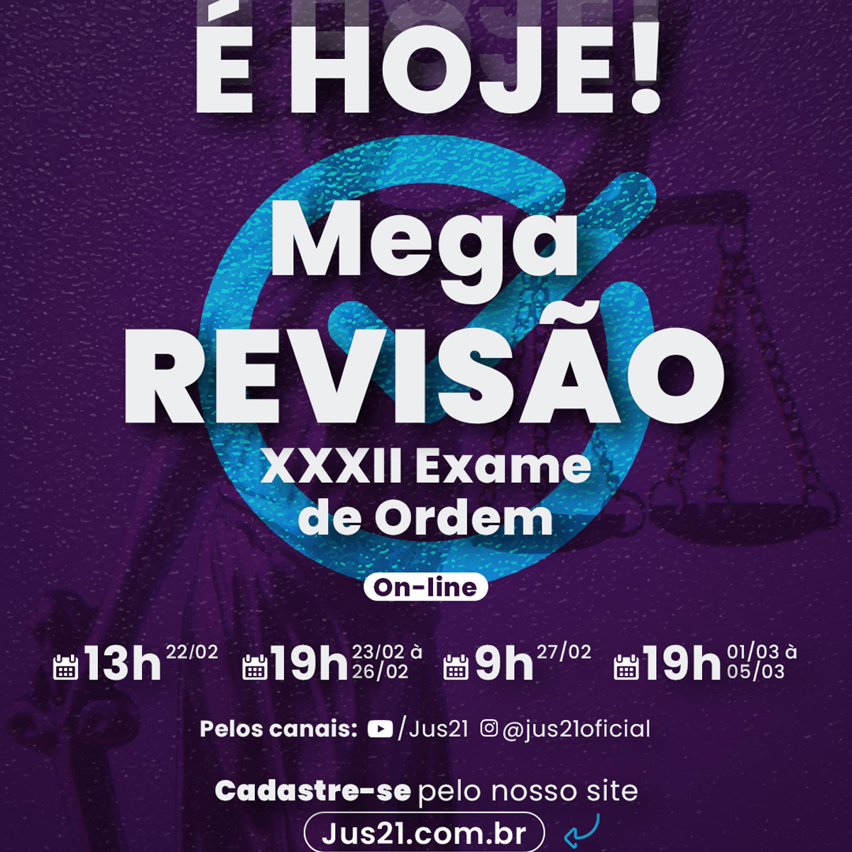 Hoje comea a MEGA Reviso do XXXII Exame de Ordem!