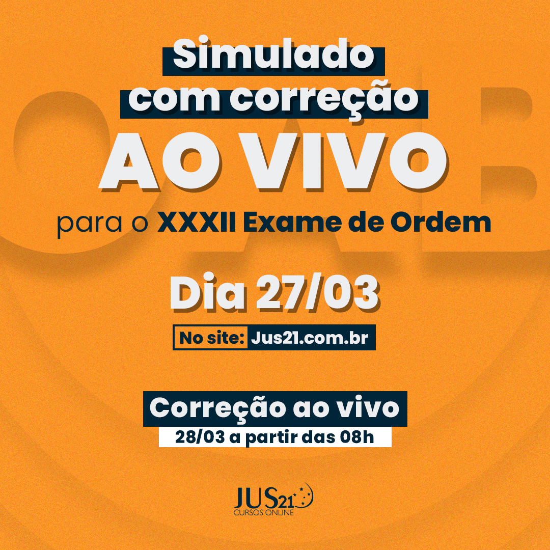 Simulado com correo ao vivo do Jus21 - Cadastrem-se!