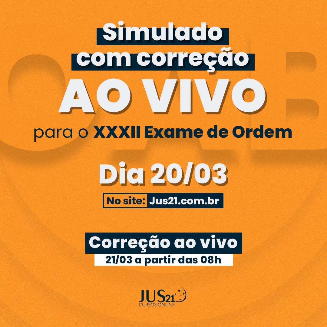 Vem a o simulado com correo ao vivo do Jus21