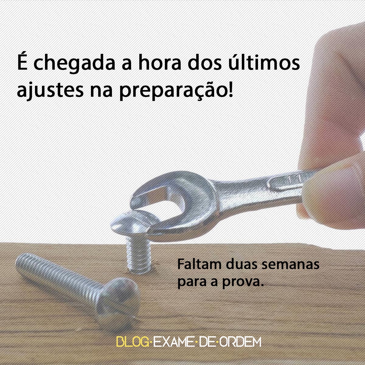  chegada a hora dos ltimos ajustes na preparao!