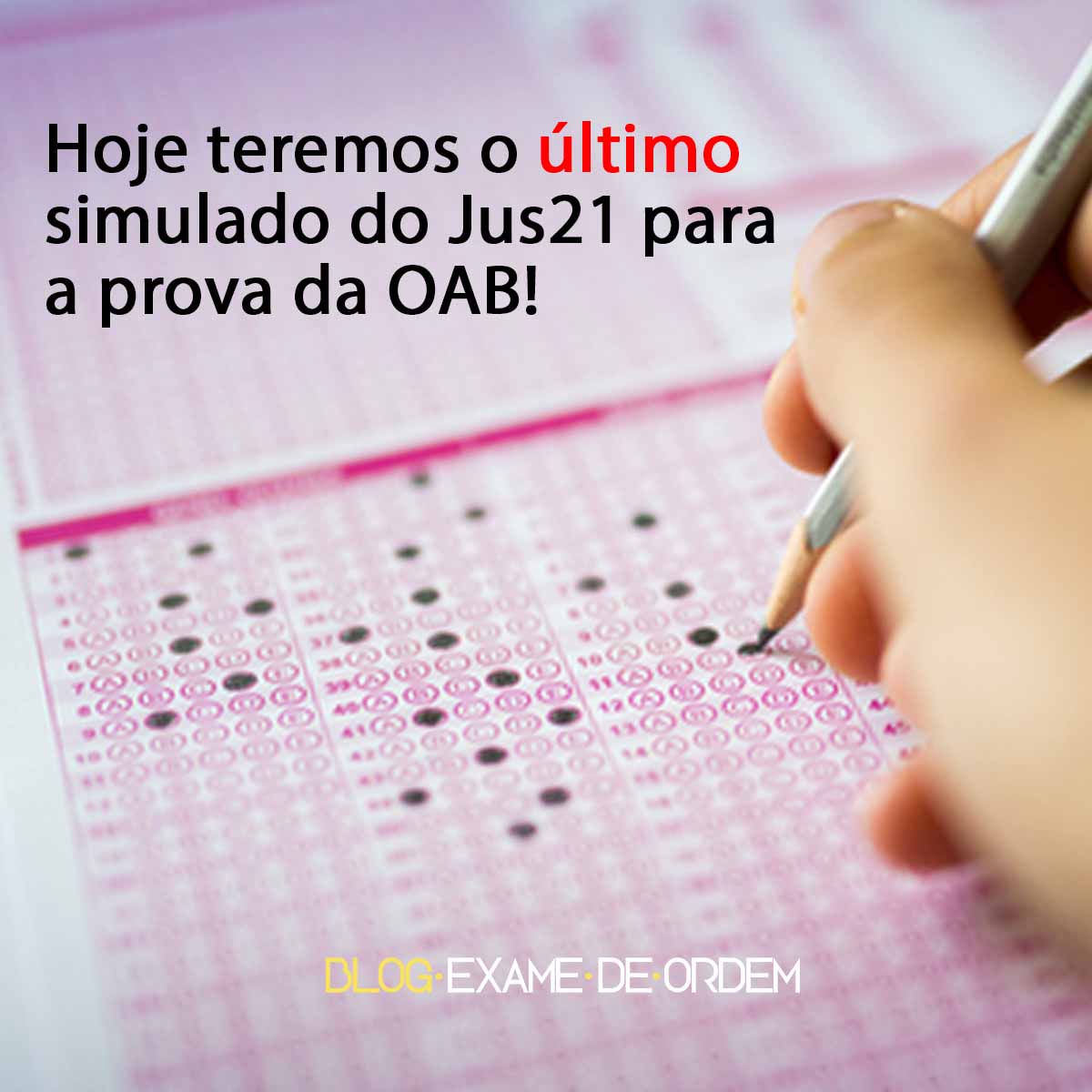 Hoje teremos o ltimo simulado do Jus21 para a prova da OAB!