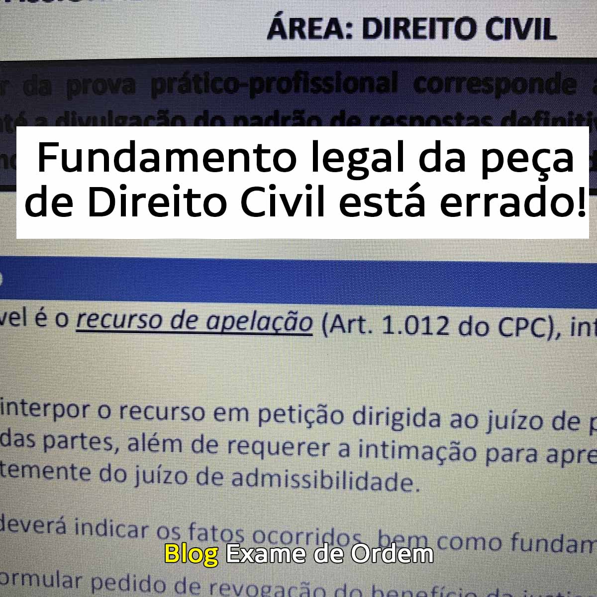 Fundamento legal da pea de Direito Civil est errado!