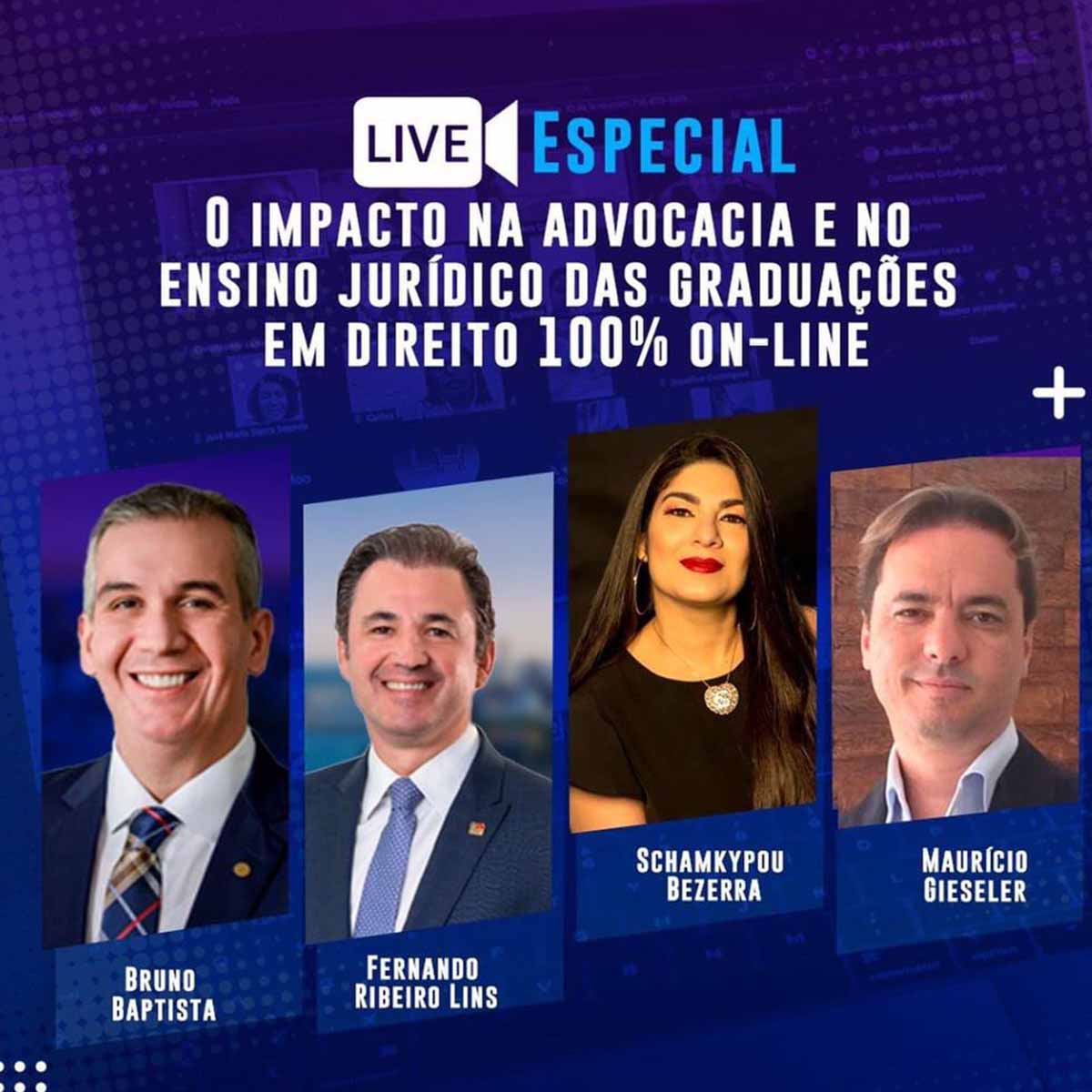 Live hoje! O Impacto na advocacia e no ensino das graduaes em Direito Online!