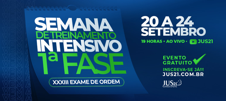 Vem a a Semana de Treinamento Intensivo da 1 fase da OAB!