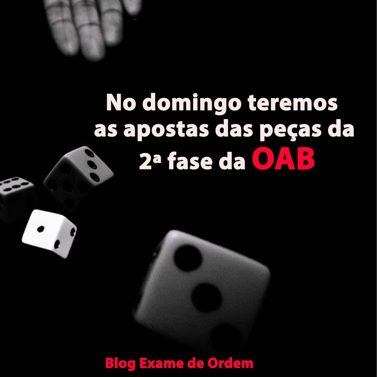 No domingo teremos as apostas das peas da 2 fase da OAB